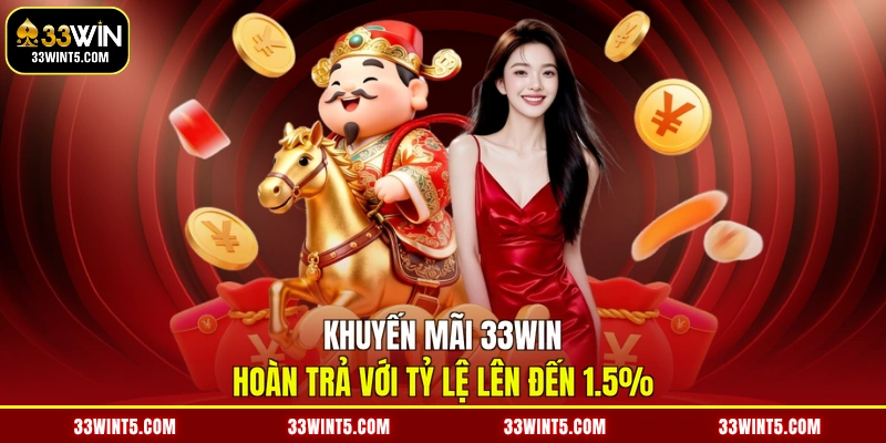 Khuyến mãi 33WIN hoàn trả với tỷ lệ lên đến 1.5%